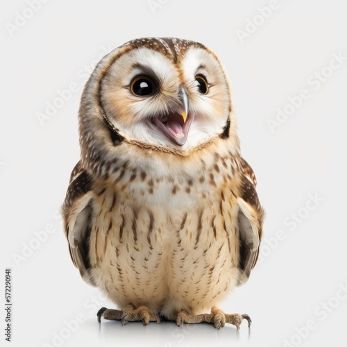 ai generated portrait of owl cute happy