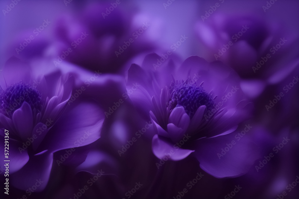 Close-up of a purple flower background. Generative AI.