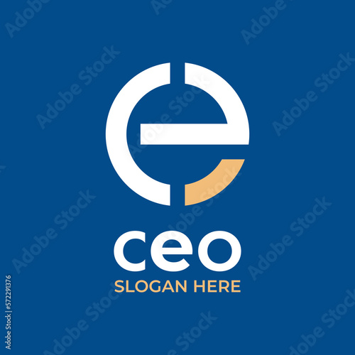 CEO monoline Logo color vector