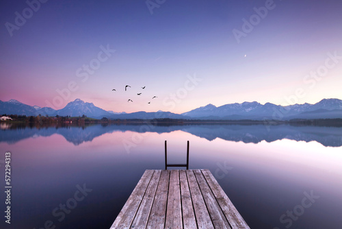 Leinwand Poster morgens am See