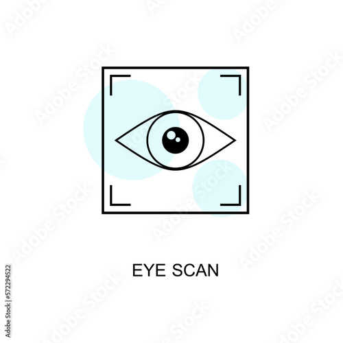 Eye scanner medical icon. Outline eye scanner symbol isolated on white background. minimal linear style design. Line sign for use on web and mobile apps, logo, print. vector illustration