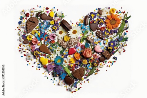 heart made of candies photo