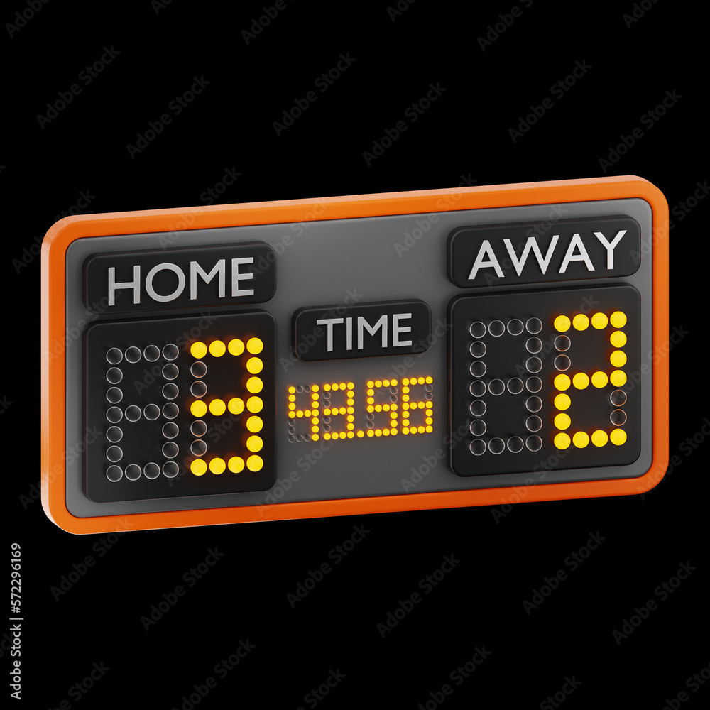 Premium soccer football score board icon 3d rendering on isolated background Premium soccer football score board icon 3d rendering on isolated background