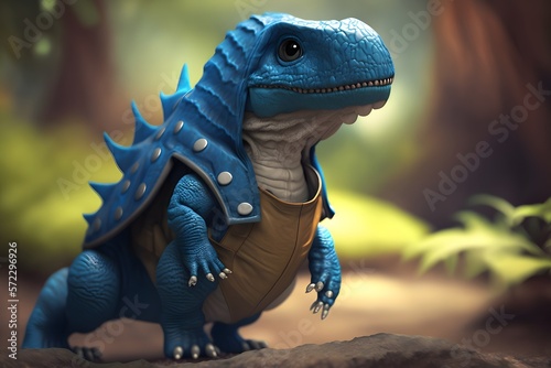 baby dinosaur blue created using AI Generative Technology