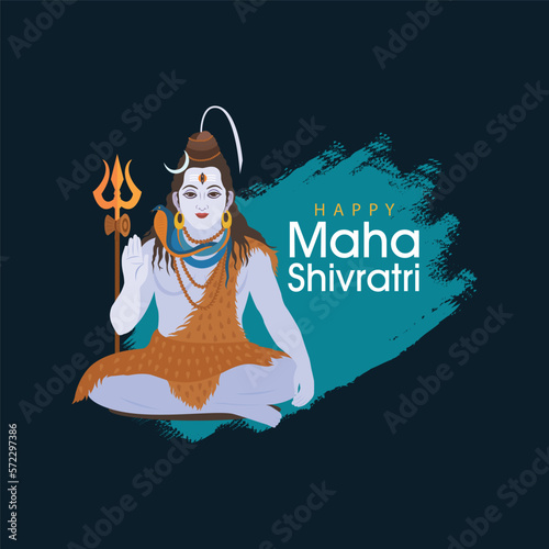Happy Maha Shivratri Vector, Illustration and Template photo