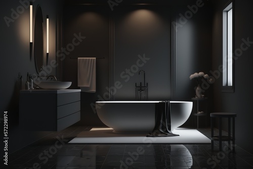 modern bathroom dark light interior design