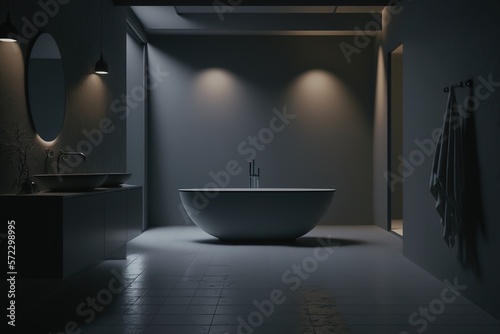 modern bathroom dark light interior design