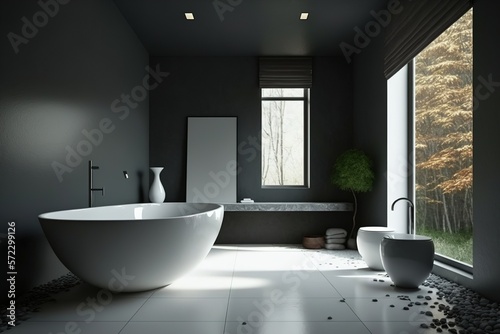 modern bathroom dark light interior design