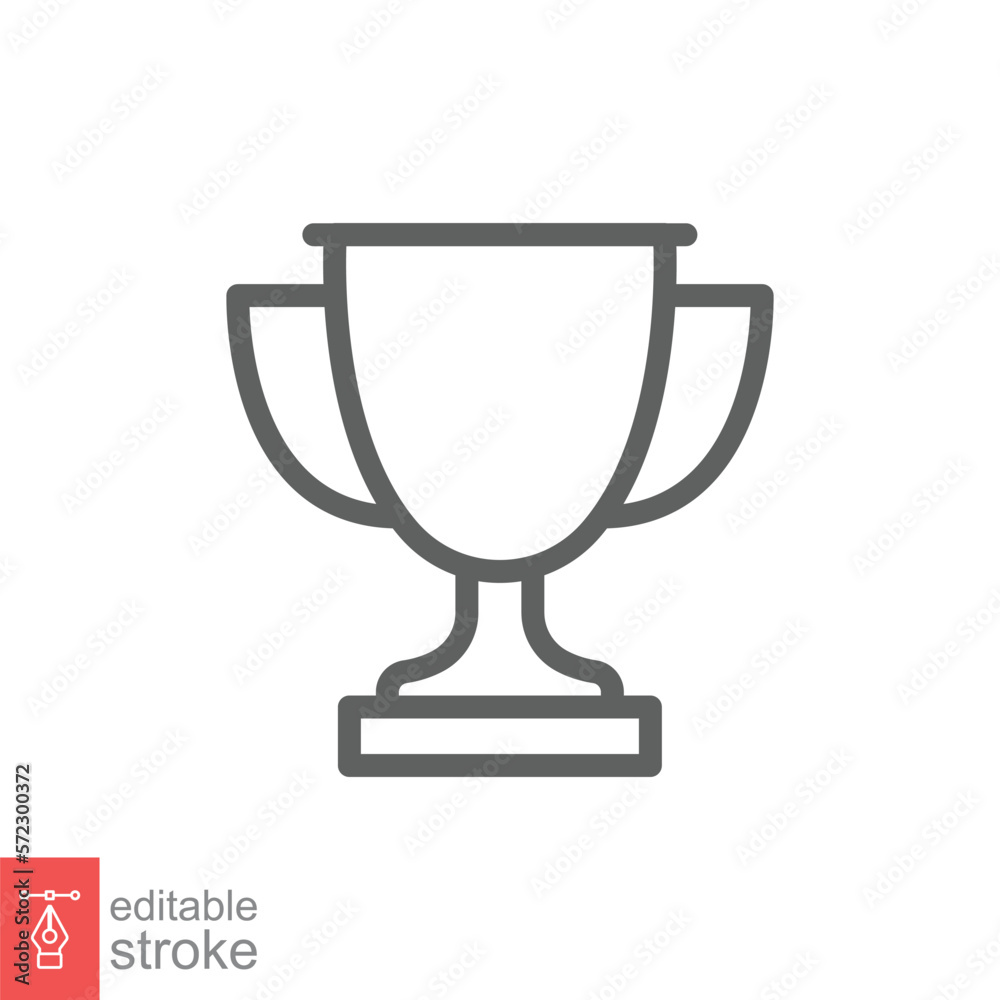 Trophy line icon. Simple outline style for app and web design element. Winner, award, cup, champ, contest, prize, won concept. Vector illustration isolated on white background. Editable stroke EPS 10. Trophy line icon. Simple outline style for app and web design element. Winner, award, cup, champ, contest, prize, won concept. Vector illustration isolated on white background. Editable stroke EPS 10.