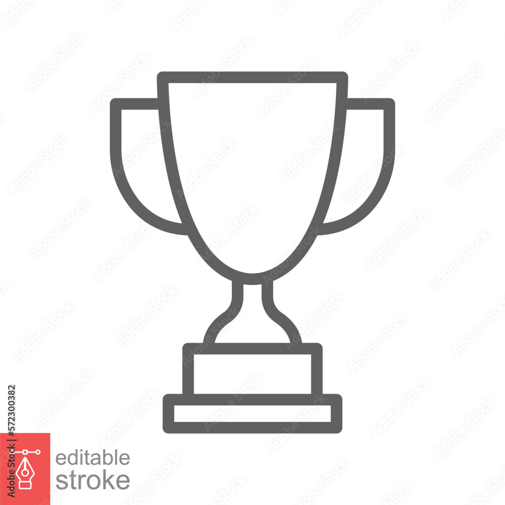Trophy line icon. Simple outline style for app and web design element. Winner, award, cup, champ, contest, prize, won concept. Vector illustration isolated on white background. Editable stroke EPS 10. Trophy line icon. Simple outline style for app and web design element. Winner, award, cup, champ, contest, prize, won concept. Vector illustration isolated on white background. Editable stroke EPS 10.