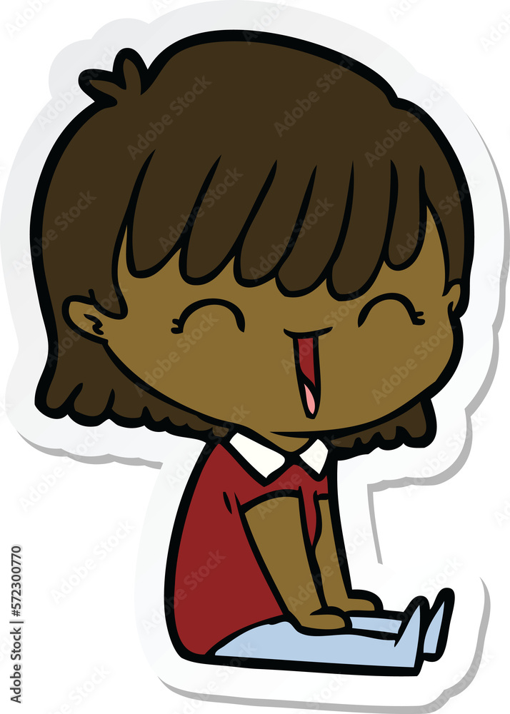 sticker of a cartoon woman sticker of a cartoon woman