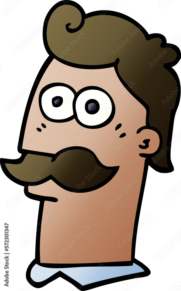 cartoon doodle man with moustache