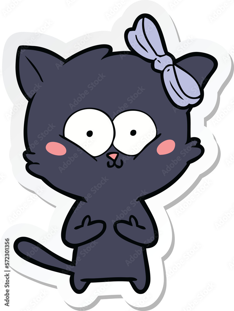 sticker of a cartoon cat