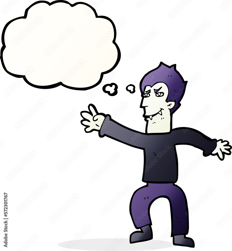 cartoon vampire man with thought bubble cartoon vampire man with thought bubble