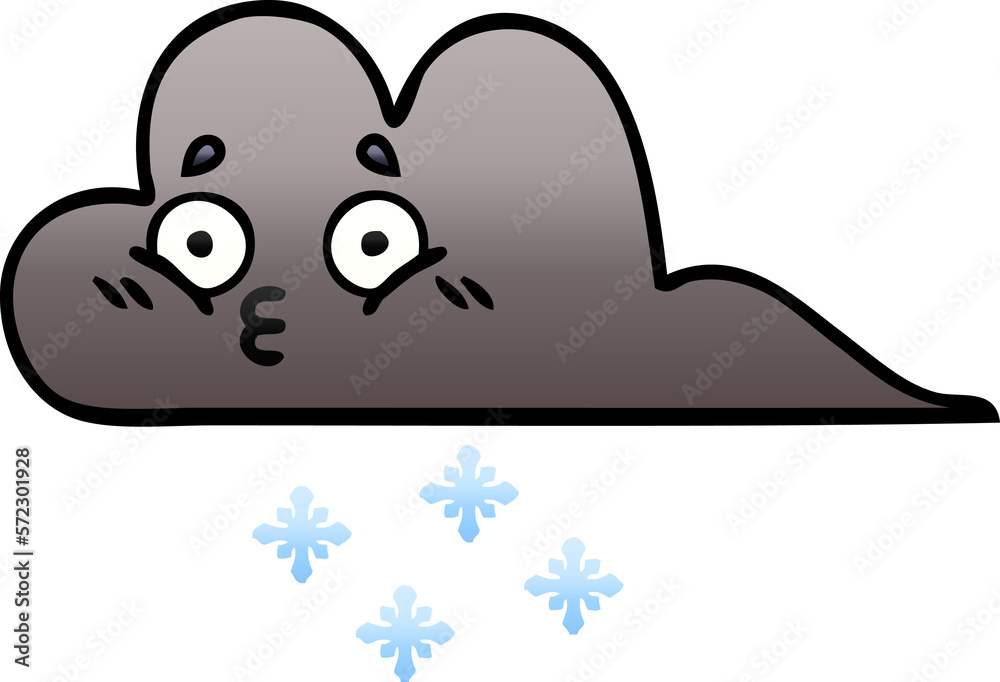 gradient shaded cartoon storm snow cloud gradient shaded cartoon storm snow cloud