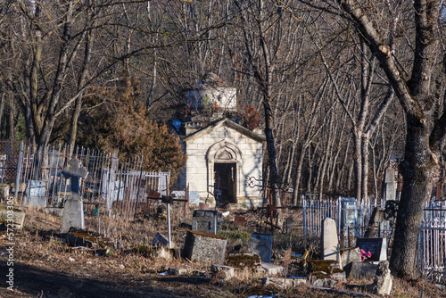 PYATIGORSK, RUSSIA - December, 2020: The Old cemetery in Pyatigorsk known as Necropolis photo