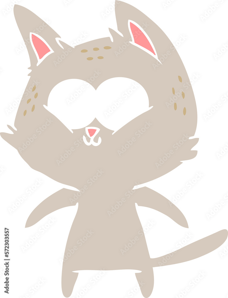Obraz premium happy flat color style cartoon cat
