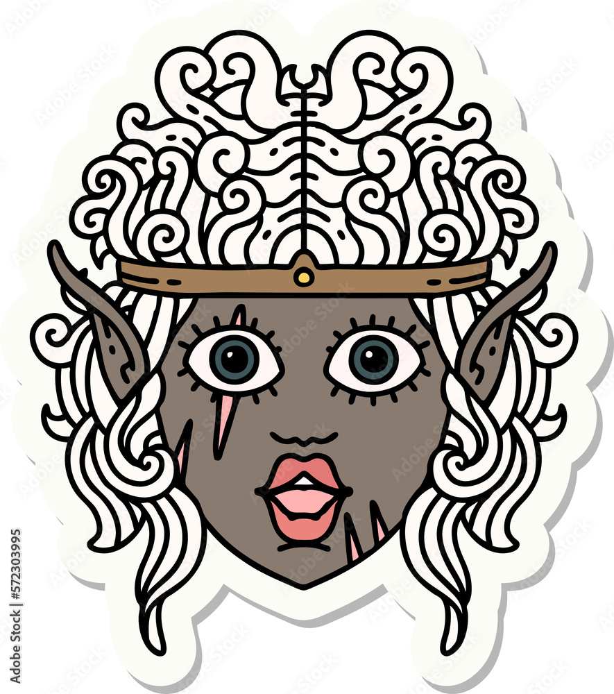elf barbarian character face sticker elf barbarian character face sticker