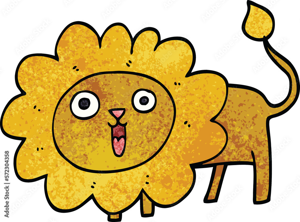 cartoon doodle happy lion cartoon doodle happy lion