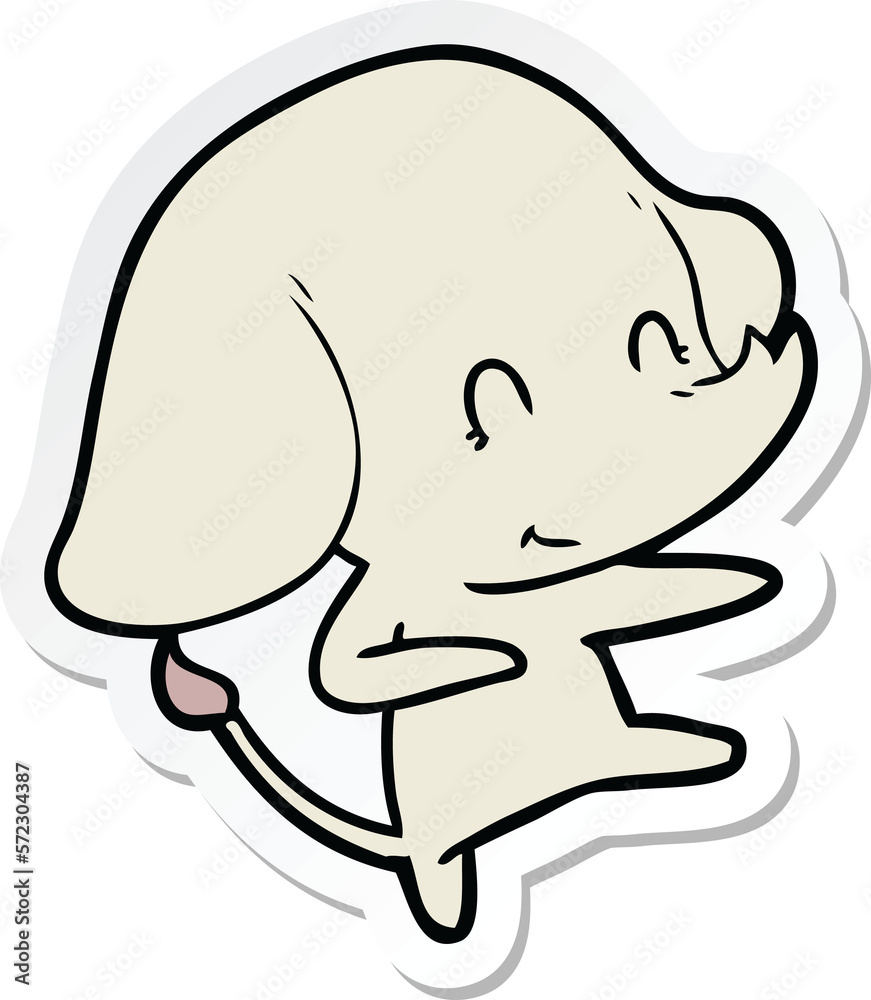 Obraz premium sticker of a cute cartoon elephant