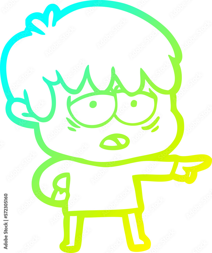 cold gradient line drawing cartoon exhausted boy cold gradient line drawing cartoon exhausted boy