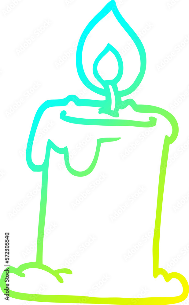 cold gradient line drawing cartoon lit candle cold gradient line drawing cartoon lit candle
