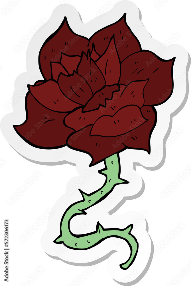 Fototapeta premium sticker of a cartoon rose