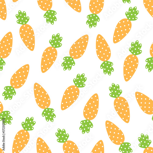 Seamless pattern Carrot dots ornament vector illustration