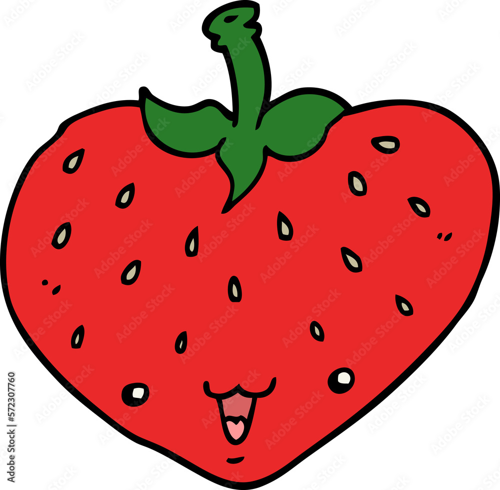 cartoon strawberry Stock Illustration | Adobe Stock