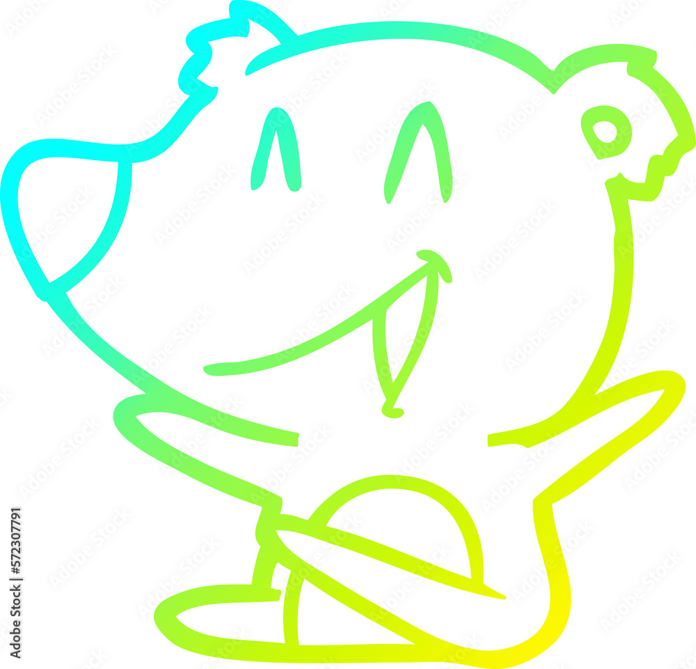 cold gradient line drawing laughing bear cartoon cold gradient line drawing laughing bear cartoon