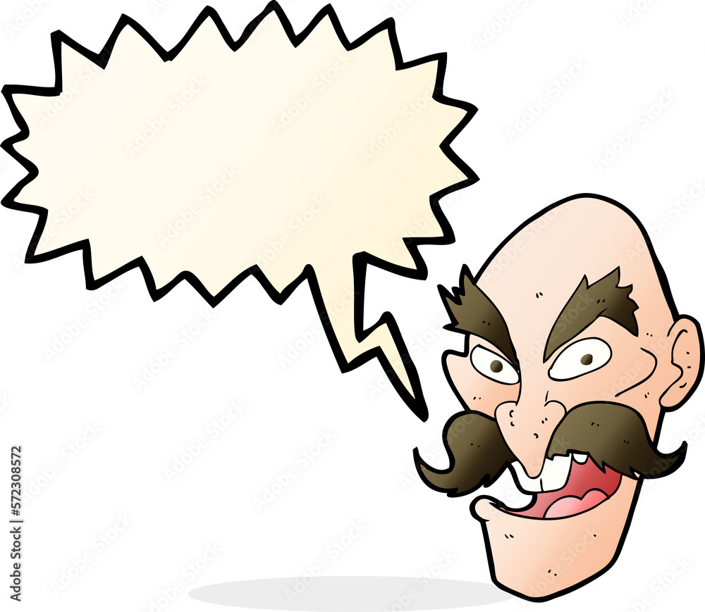 cartoon evil old man face with speech bubble cartoon evil old man face with speech bubble