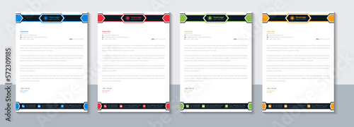 Creative corporate letterhead template, Modern company letterhead design, Office, Professional, Business, Vector illustration.