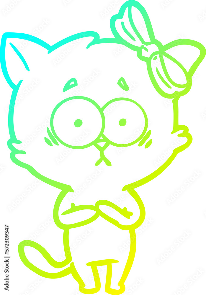 cold gradient line drawing cartoon cat cold gradient line drawing cartoon cat