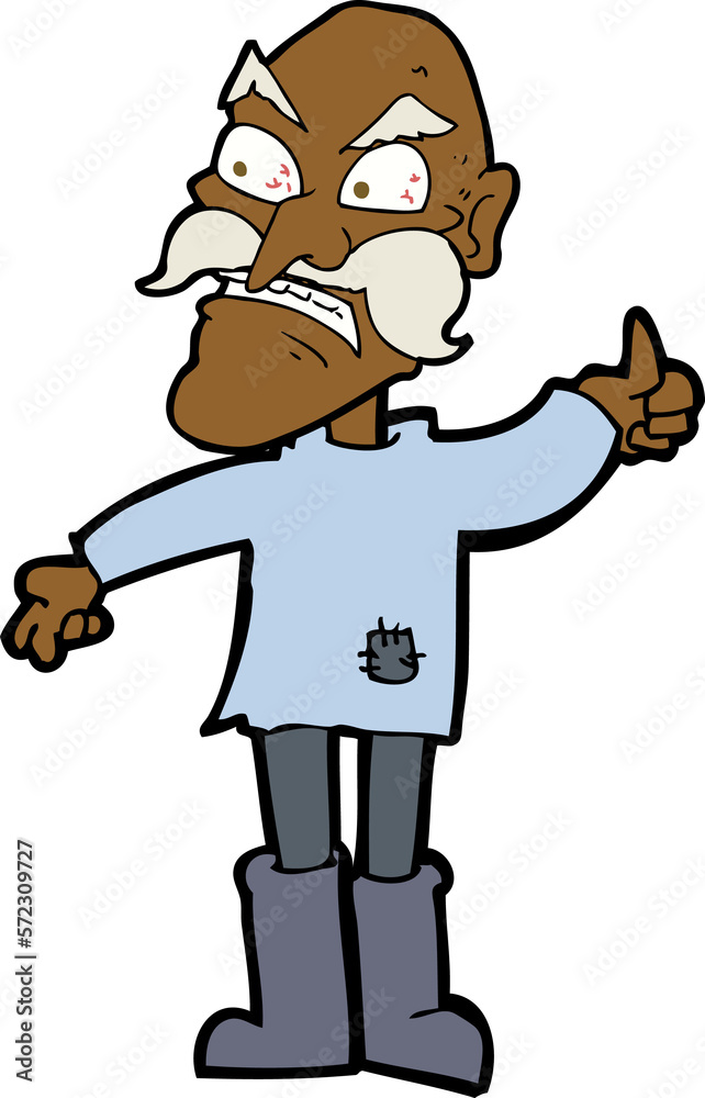 cartoon angry old man in patched clothing cartoon angry old man in patched clothing