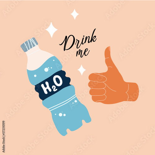 Drink more water quote flat design vector