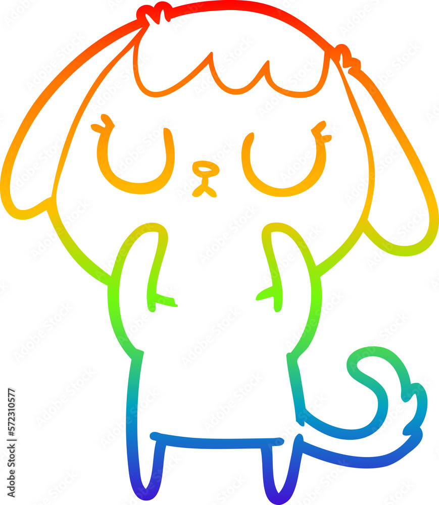 rainbow gradient line drawing cute cartoon dog rainbow gradient line drawing cute cartoon dog