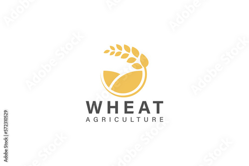 Wheat logo design vector with circle concept