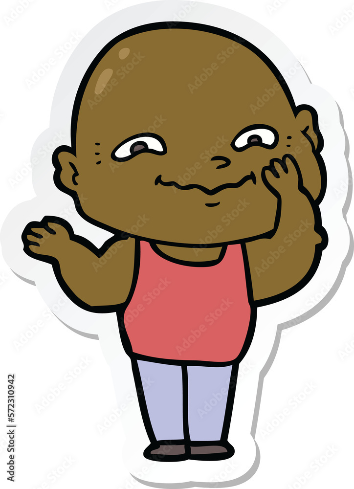 sticker of a cartoon creepy guy sticker of a cartoon creepy guy