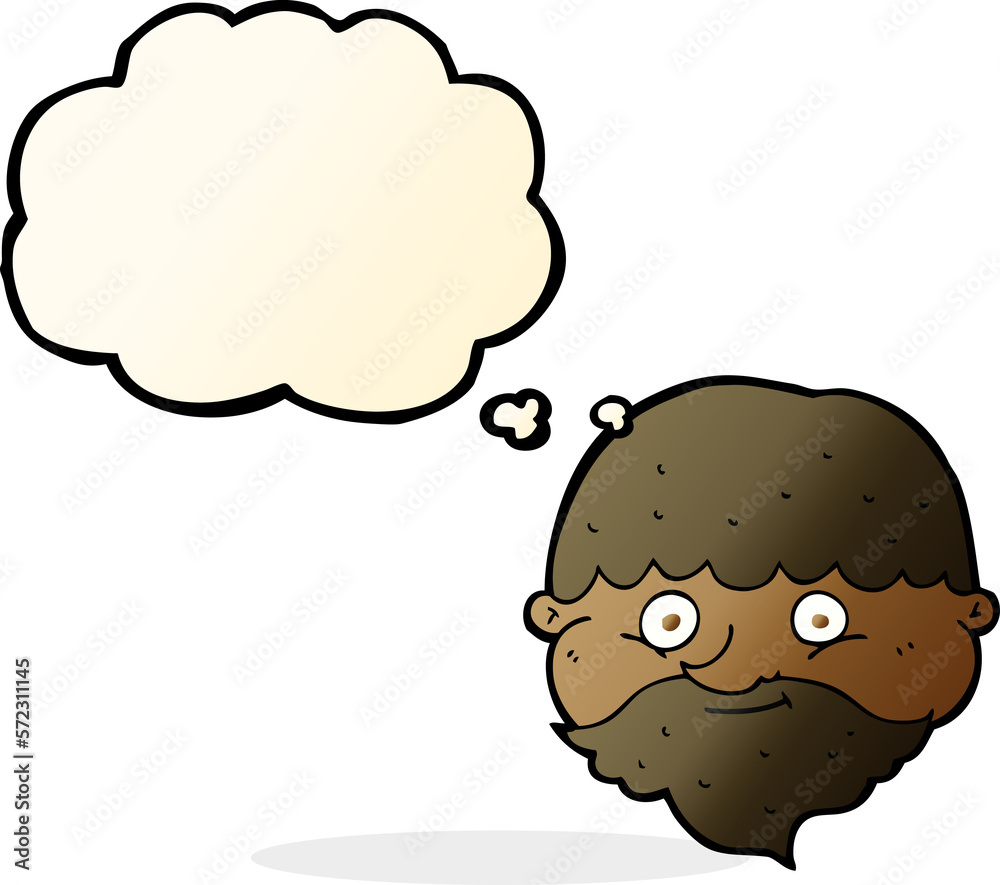 cartoon bearded man with thought bubble cartoon bearded man with thought bubble