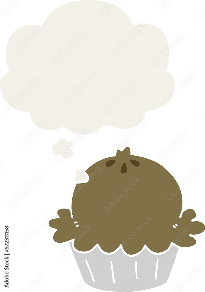 cute cartoon pie and thought bubble in retro style cute cartoon pie and thought bubble in retro style