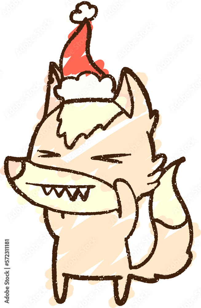 Fototapeta premium Christmas Dog Chalk Drawing