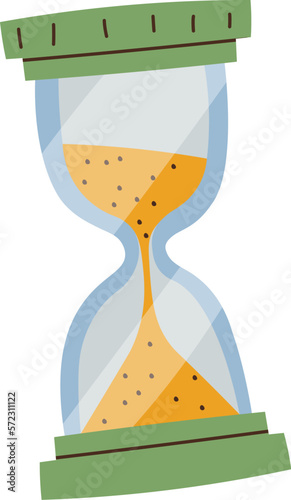 Old elegant sand table watch flat icon