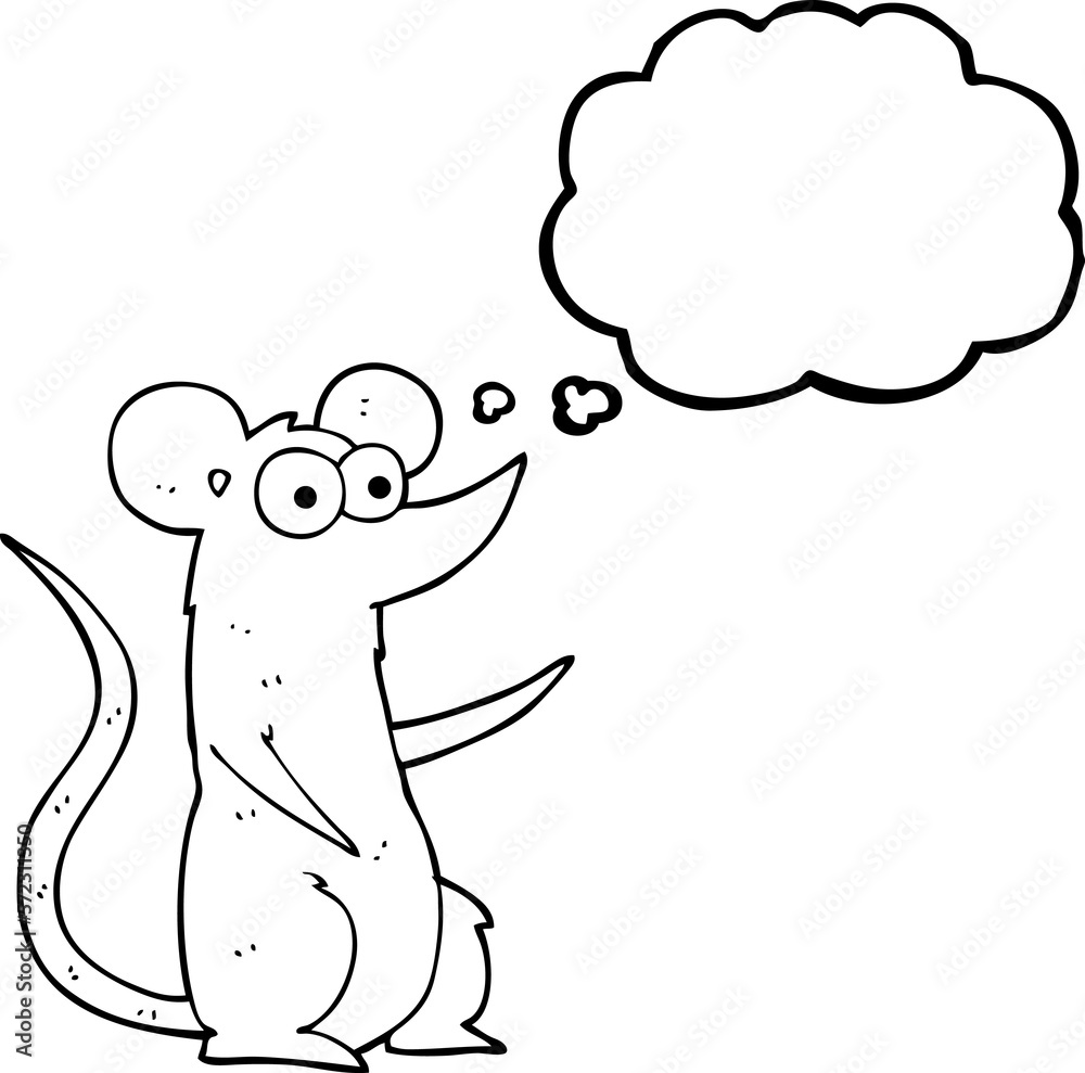 Fototapeta premium thought bubble cartoon mouse in love