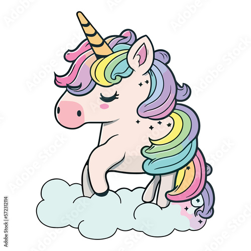 Unicorn Sticker Kawaii Unicorn Sticker PNG File