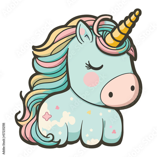 Unicorn Sticker Kawaii Unicorn Sticker PNG File
