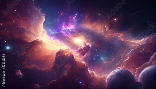 A Universe Filled with Stars, Nebula and Galaxy. Generative ai