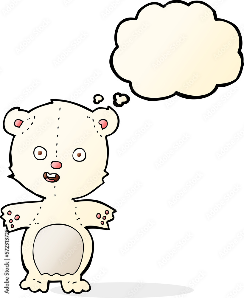 cute polar bear cartoon with thought bubble cute polar bear cartoon with thought bubble