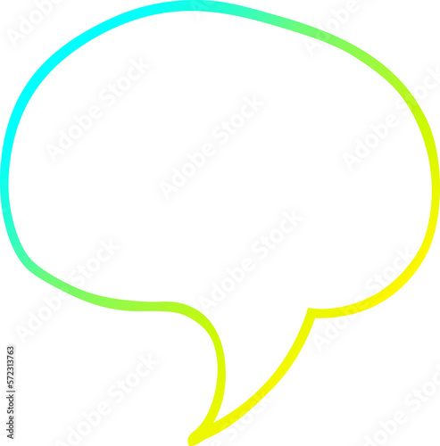 cold gradient line drawing cartoon speech bubble