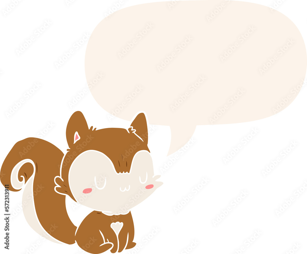 cartoon squirrel and speech bubble in retro style cartoon squirrel and speech bubble in retro style