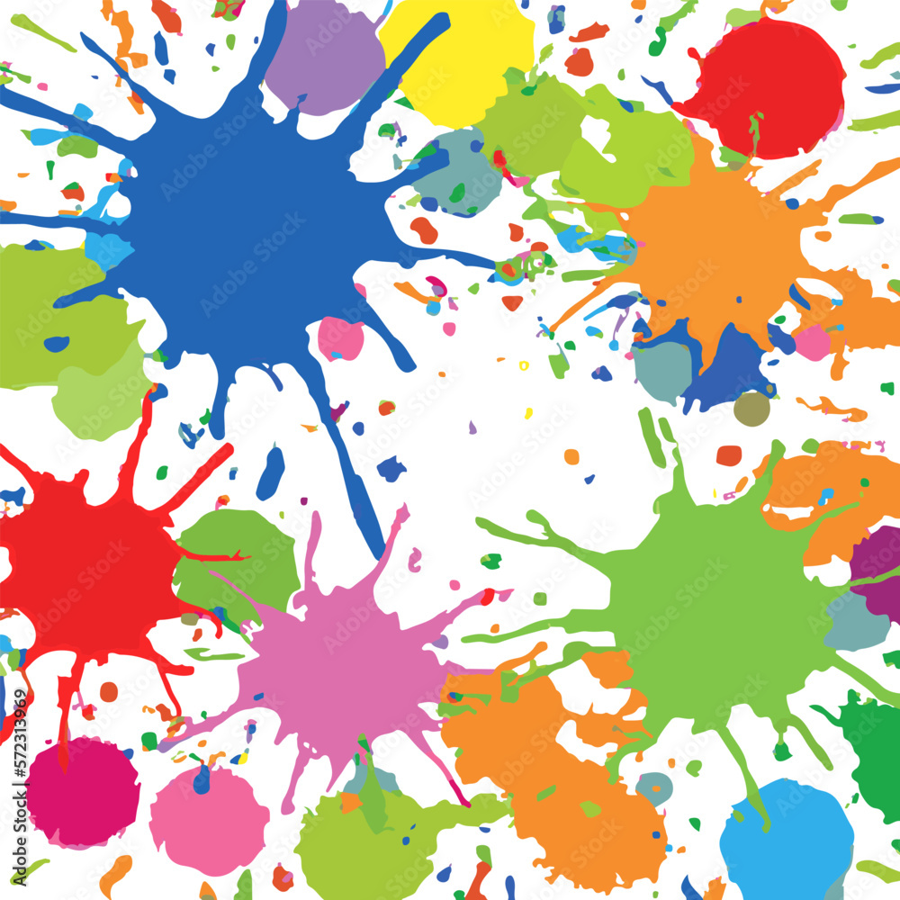Hand-Drawn Colourful Splashes Vector Style.